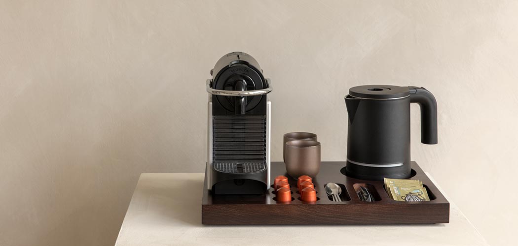 Bentley welcome trays collection featuring Xanthic wooden hospitality tray