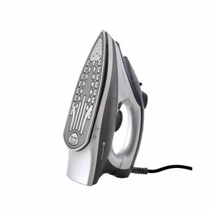 Northmace Avantgarde steam iron vertical showing ceramic sole plate