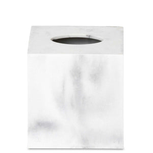 Bentley Baker cube tissue box cover in white marble finish