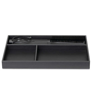 Bentley Cebu wardrobe organiser in black leather with shoe horn and clothes brush