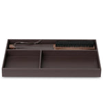 Bentley Cebu brown leather wardrobe organiser with shoe horn and clothes brush