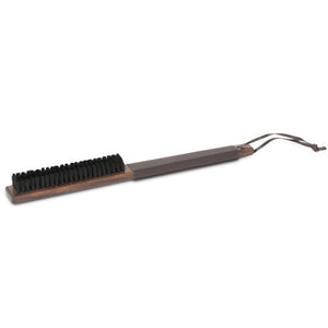 Bentley Comino clothes brush made from brown wood with brown leather handle