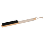 Natural wood Bentley Comino clothes brush with natural leather handle