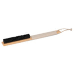 Natural wood Bentley Comino clothes brush with natural leather handle