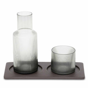Bentley Cres coaster tray in brown with water glass