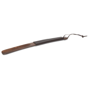 Bentley Falster shoe horn in brown wood with leather handle