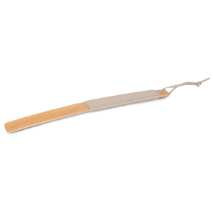 Bentley Falster shoe horn in light wood with leather handle