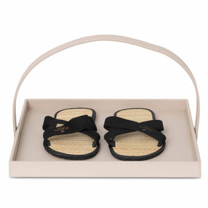 Bentley Flores turndown tray in natural leather with slippers