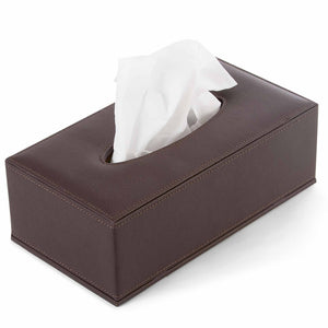 Bentley Kaba PU Leather Rectangular Tissue Box Cover, Brown (Case of 10)