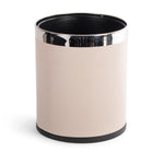 Natural PU leather Bentley Butak hotel bin with chrome rim