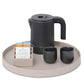 Hotel bedroom welcome tray and tea bag holder with kettle