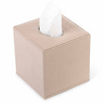 Bentley Manam tissue box covers in natural leatherette with tissues