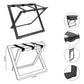 Roootz black steel compact hotel suitcase stand dimensions and features