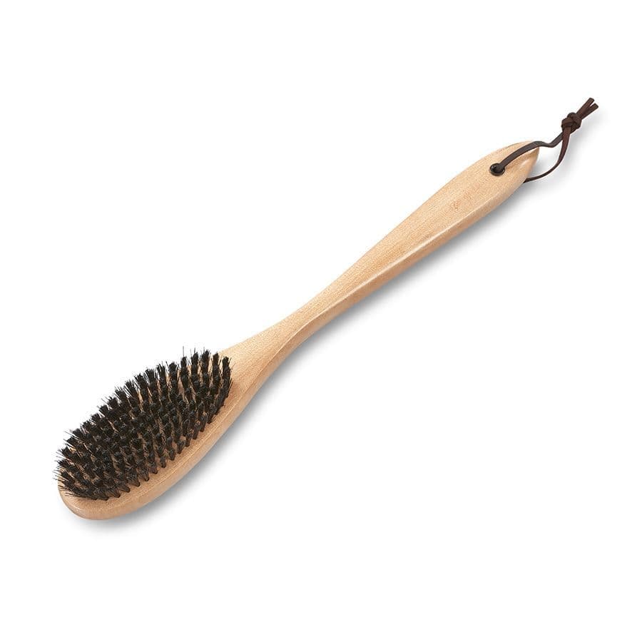 Natural wood clothes brush with long handle