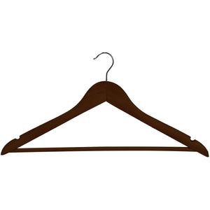 Corby Chelsea Guest Hangers with Chrome Hook, Dark Wood (Case of 100)