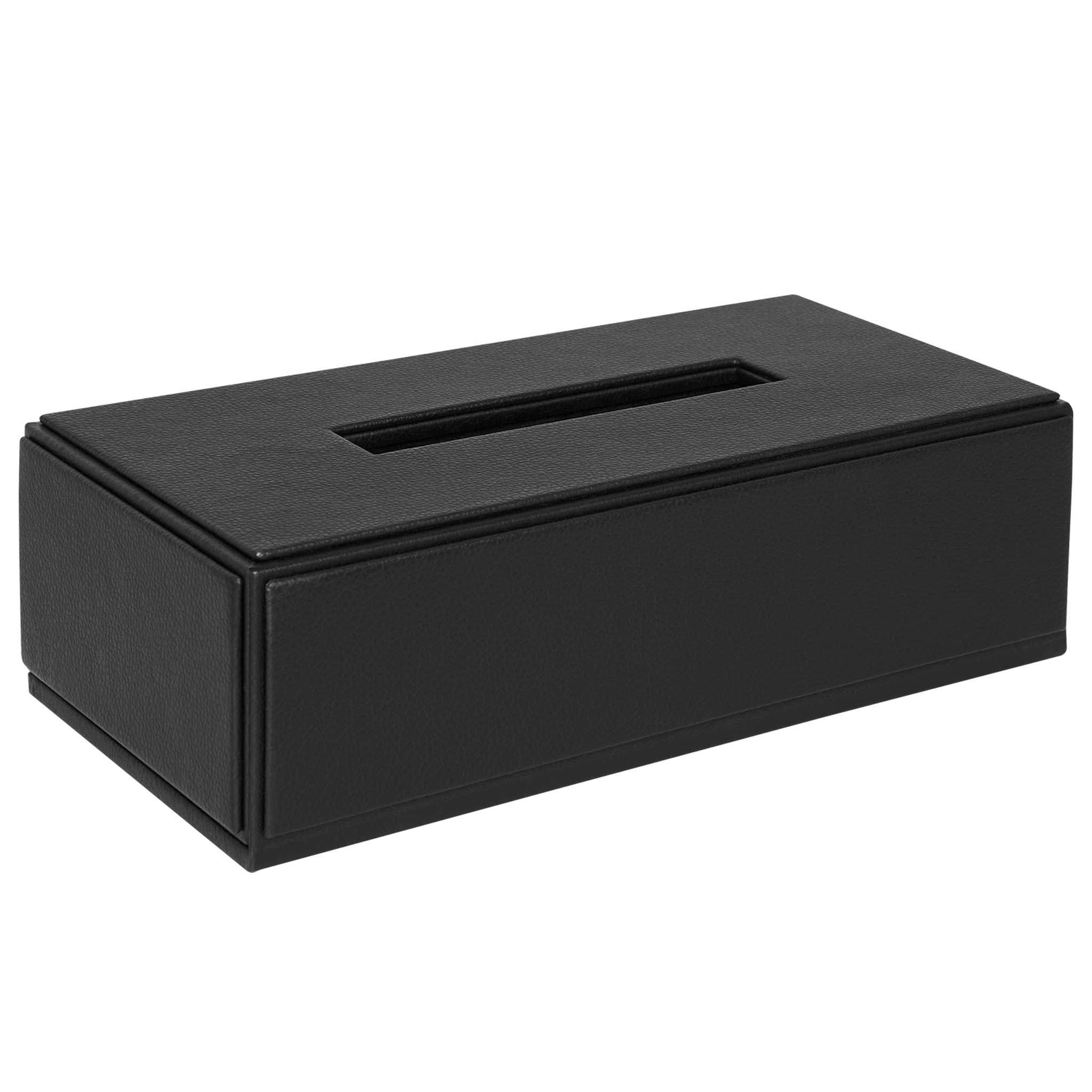 Corby Highland Leatherette Rectangular Tissue Box Cover Black