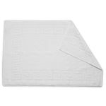 Greek key towelling white bath mat