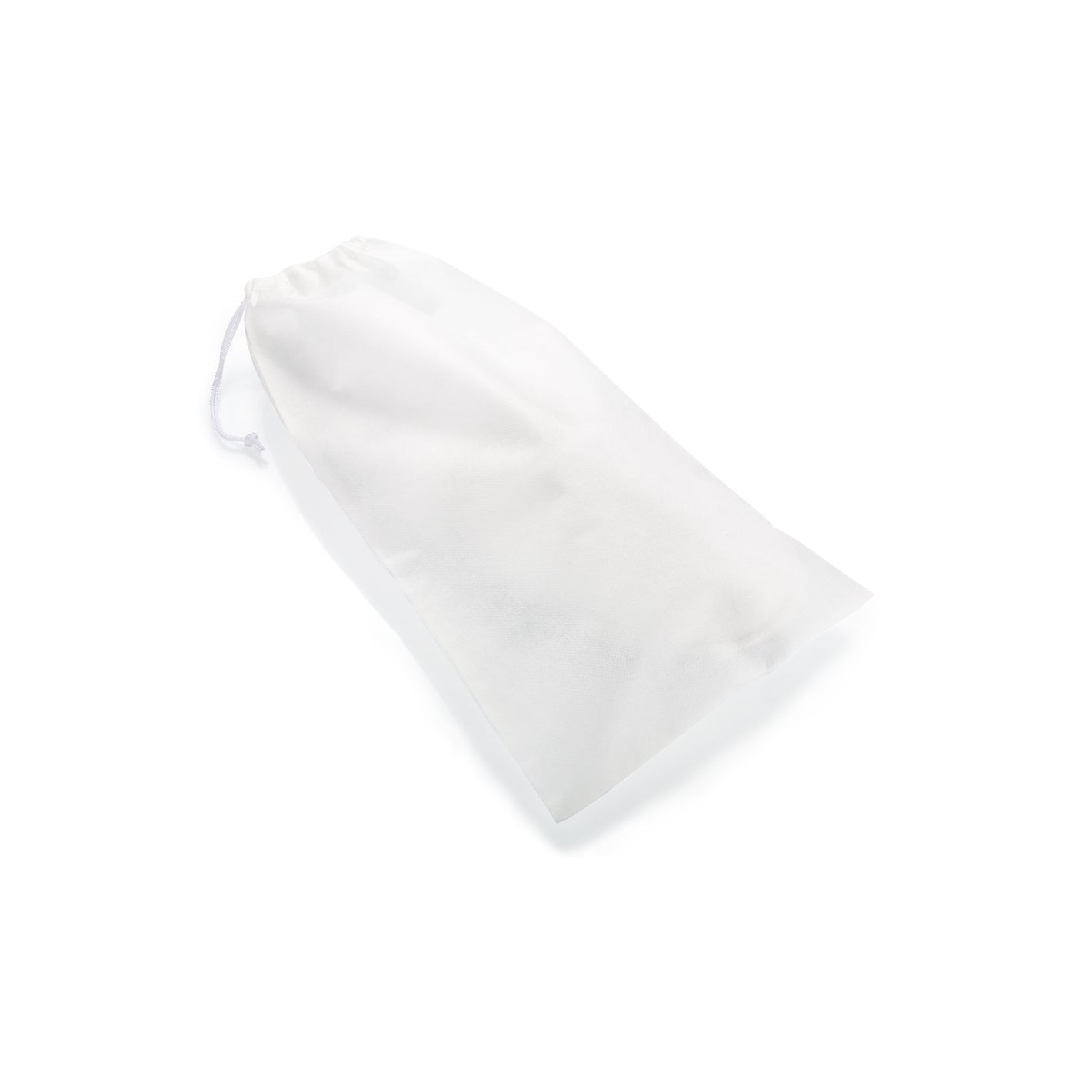 White cotton drawstring slipper bag