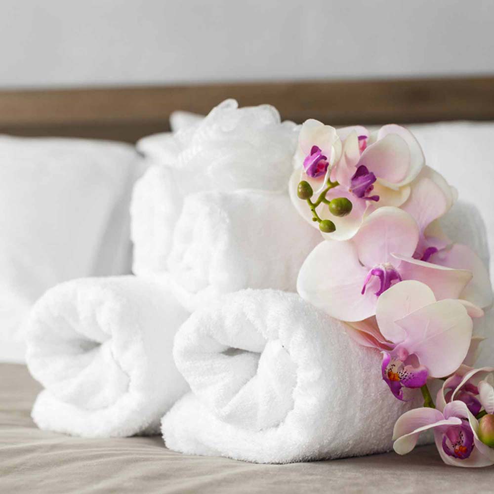 Shop hotel bathroom supplies featuring luxurious towels