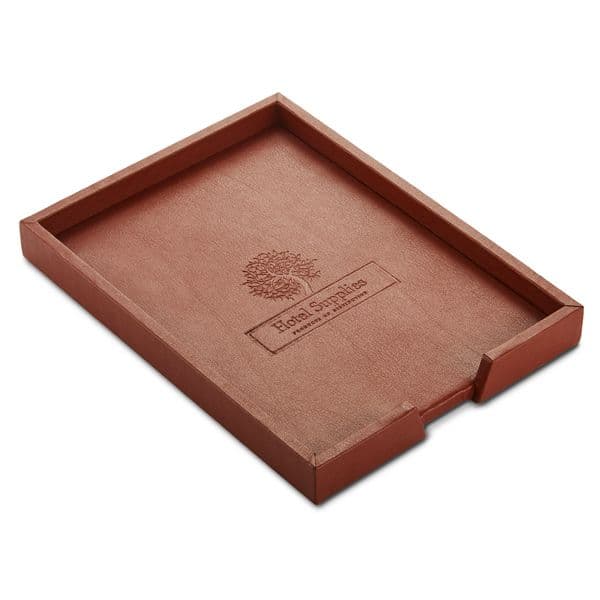 Leather A6 in tray with embossed logo