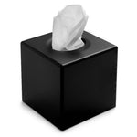 Matte black cube tissue box cover