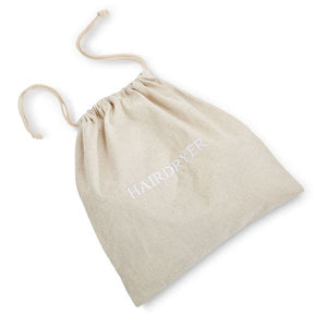 Natural linen drawstring hairdryer bag