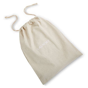 Natural linen drawstring laundry bag