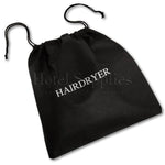 Black non-woven drawstring hairdryer bag