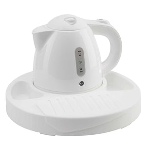 Northmace Classic welcome tray in white with kettle