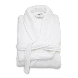 Velour hotel bathrobe white