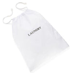 White cotton drawstring laundry bag