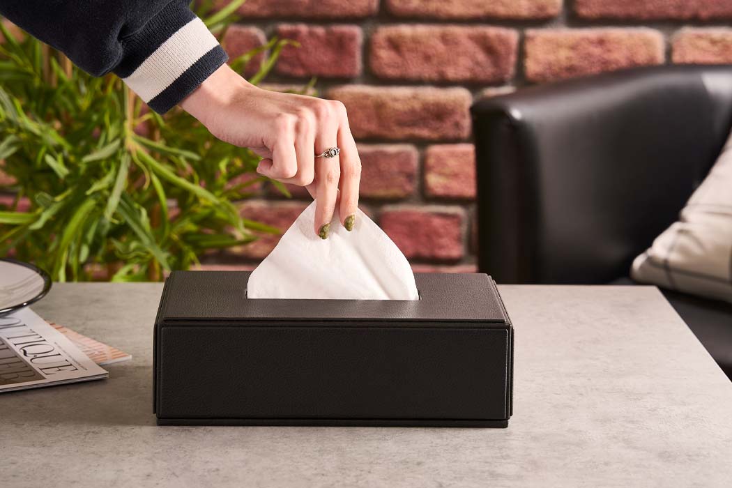 Tissue box covers for hospitality and offices