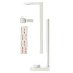 White pump dispenser bracket with key and adhesive strip