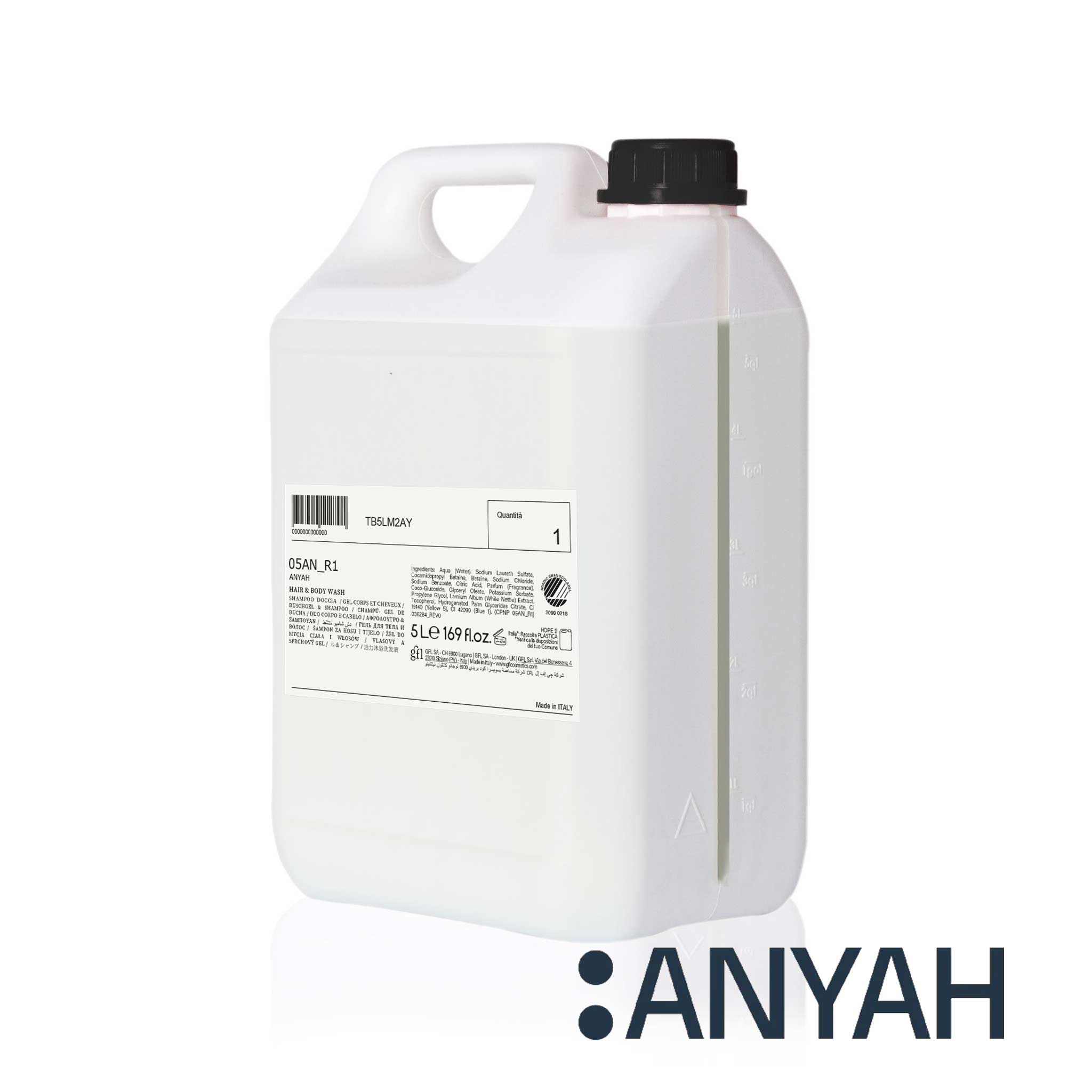 5 Litre refill for Anyah hair and body wash