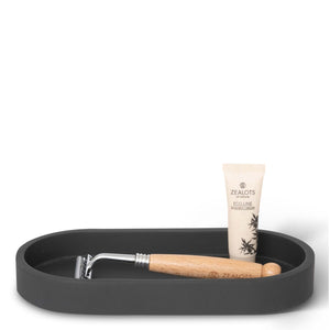 Bentley Azul small amenity tray in black with shaving razor and cream