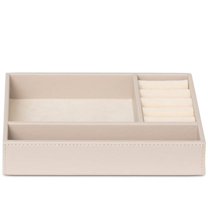 Bentley Andros natural leather jewellery tray with jewellery cushions