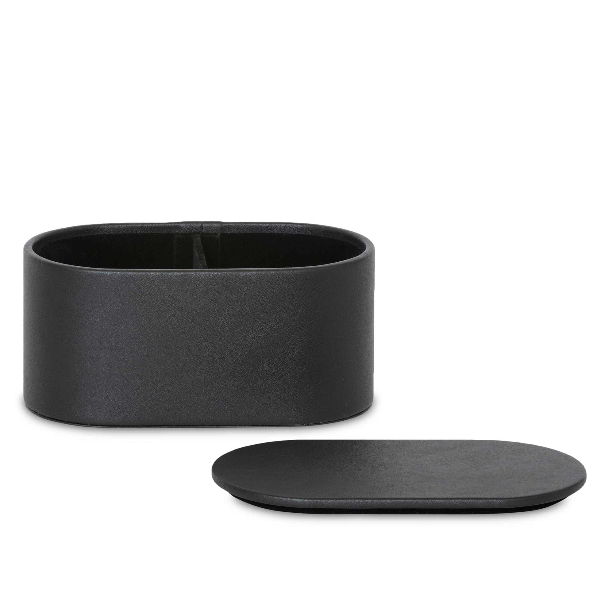 Bentley black leather Bahia amenity box with lid off
