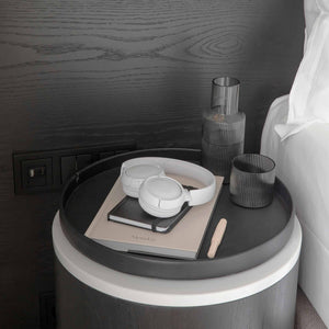 Bentley black leatherette Maroa hospitality tray on hotel bedside table