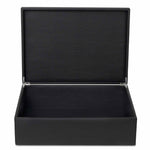 Bentley Capri black leather laundry box open