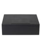 Bentley Capri black leather laundry box with lid closed