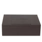 Bentley Capri brown leather hotel laundry box with the lid shut