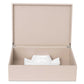 Bentley Capri natural PU leather laundry box with open lid and folded shirt