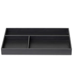 Bentley Cebu wardrobe organiser in black leather with 3 organised sections