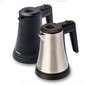 Bentley Coral kettles in matte black and stainless steel