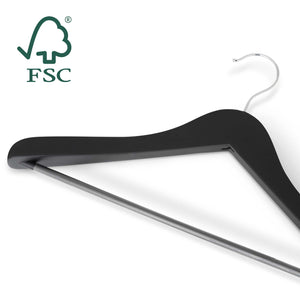 Bentley Edward Suit Hangers, Black Wood (Case of 24)