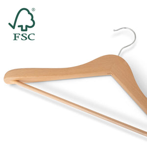 Bentley Edward Suit Hangers, Natural Wood (Case of 24)