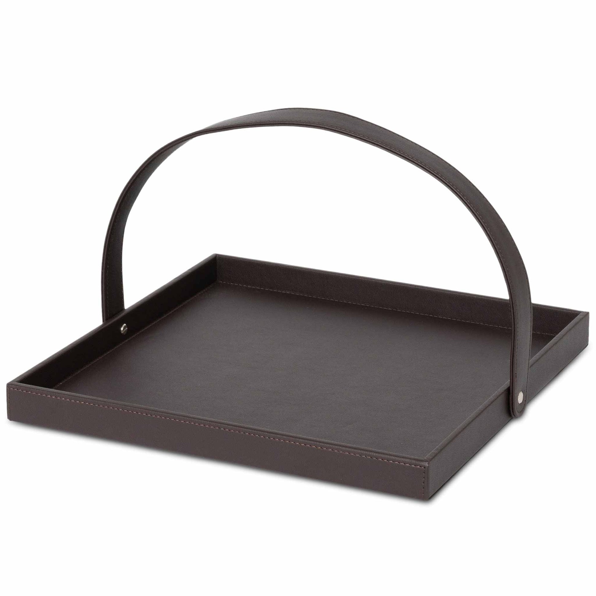 Bentley Flores hotel turndown tray brown leather angled