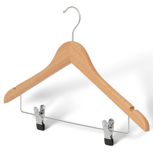 Bentley Graham Dual Clip Hangers, Natural Wood (Case of 50)