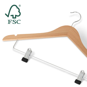 Bentley Graham Dual Clip Hangers, Natural Wood (Case of 50)