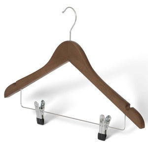 Bentley Graham Dual Clip Hangers, Walnut (Case of 50)